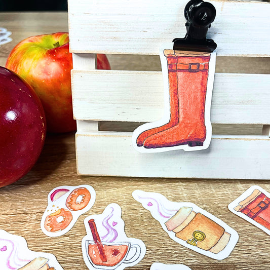 Fall Cozy Boots die cut sticker