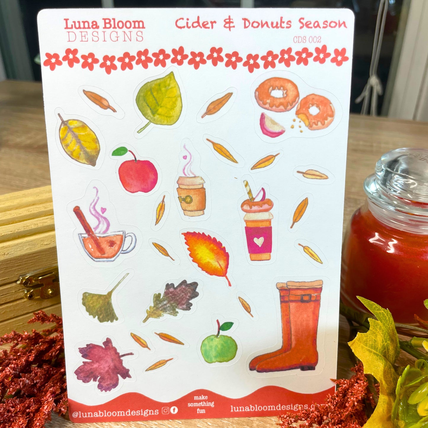 Cider & Donuts Season collection sticker sheet