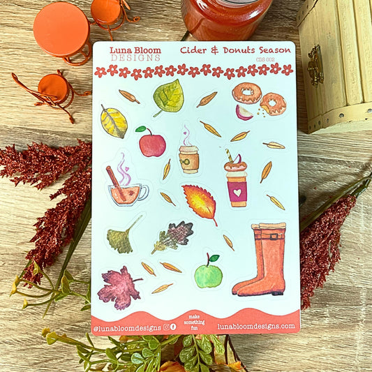Cider & Donuts Season collection sticker sheet
