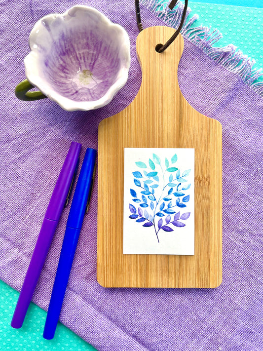 Ombre leaves - watercolor botanical