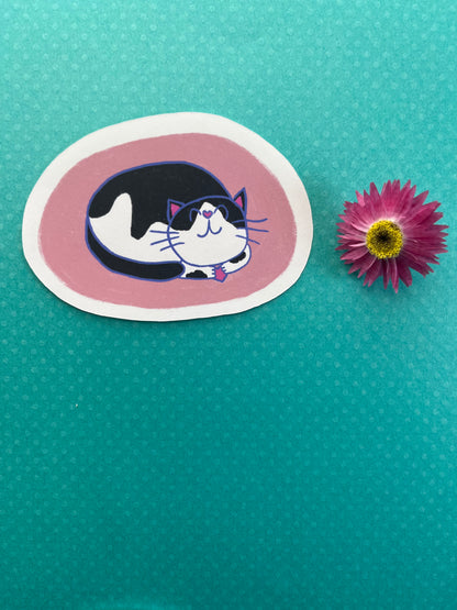 Paisley the Cat in Pink sticker