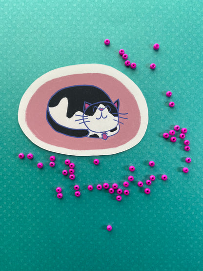 Paisley the Cat in Pink sticker