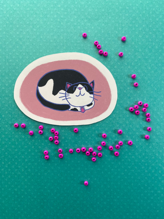 Paisley the Cat in Pink sticker