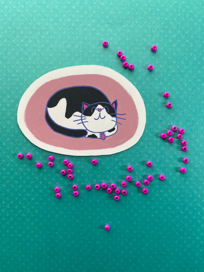 Paisley the Cat in Pink sticker