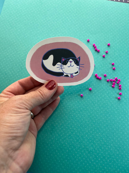 Paisley the Cat in Pink sticker