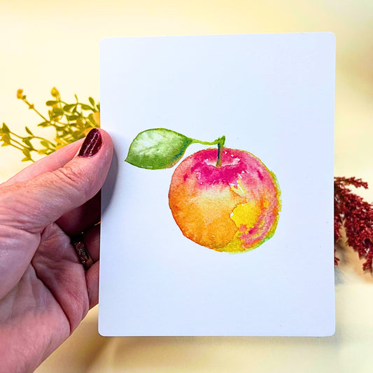Red and Yellow Apple from Autumn Nature Walk collection - Art Print