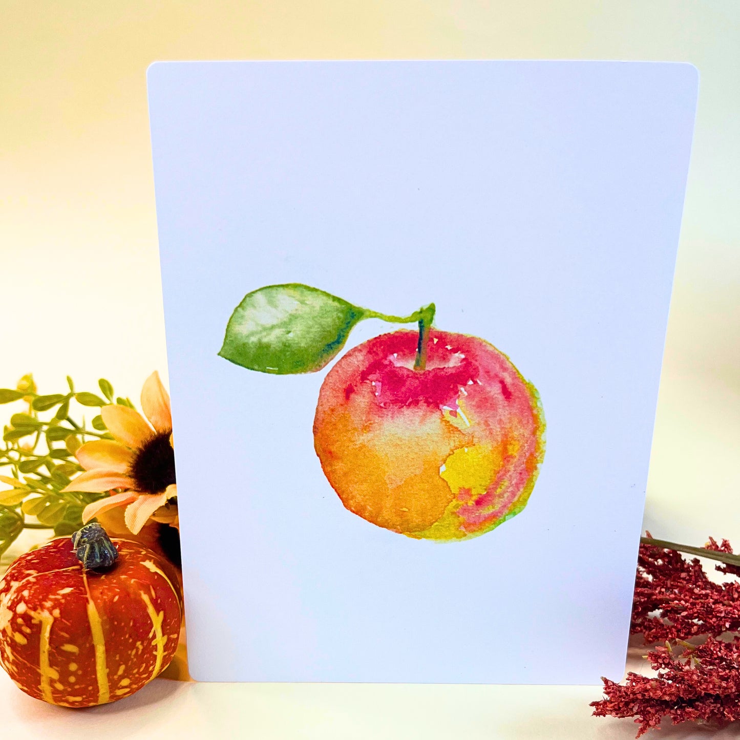 Red and Yellow Apple from Autumn Nature Walk collection - Art Print