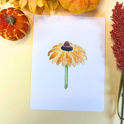 Rudbeckia flower (also known as the humble black-eyed susan) from Autumn Nature Walk collection - Art Print