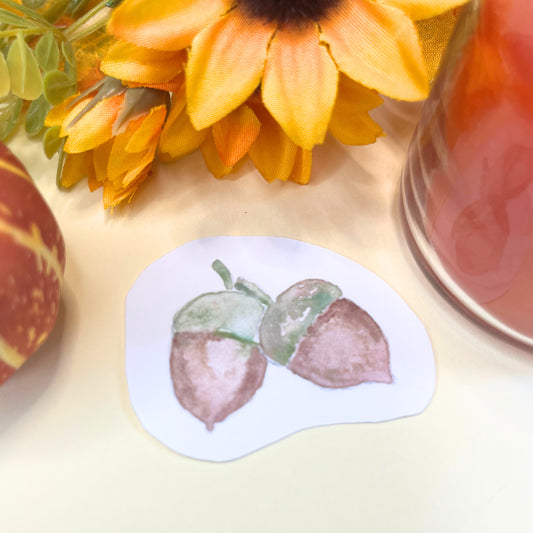 Two acorns from Autumn Nature Walk collection - single sticker